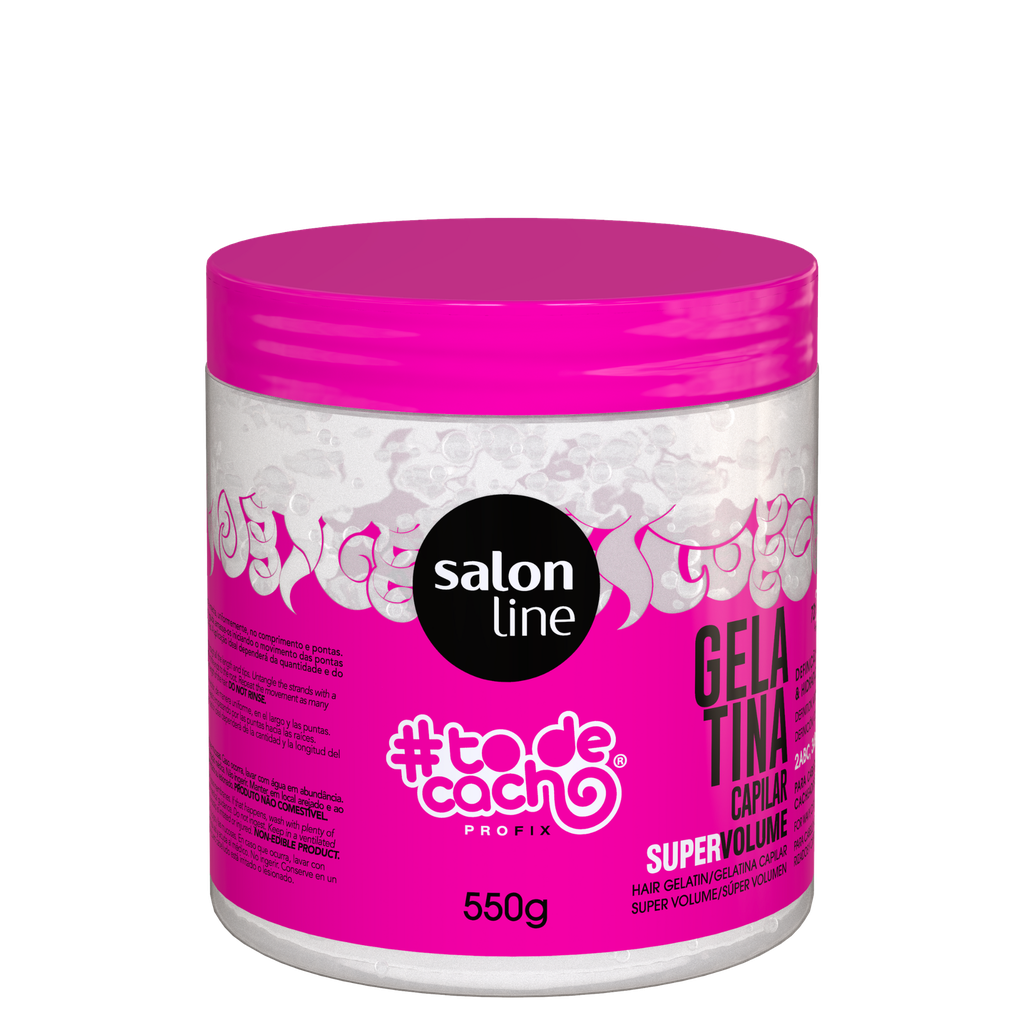 Gelatin - #ToDeCacho Super Volume - Enhances Volume and Defines Curls - Salon Line 550g