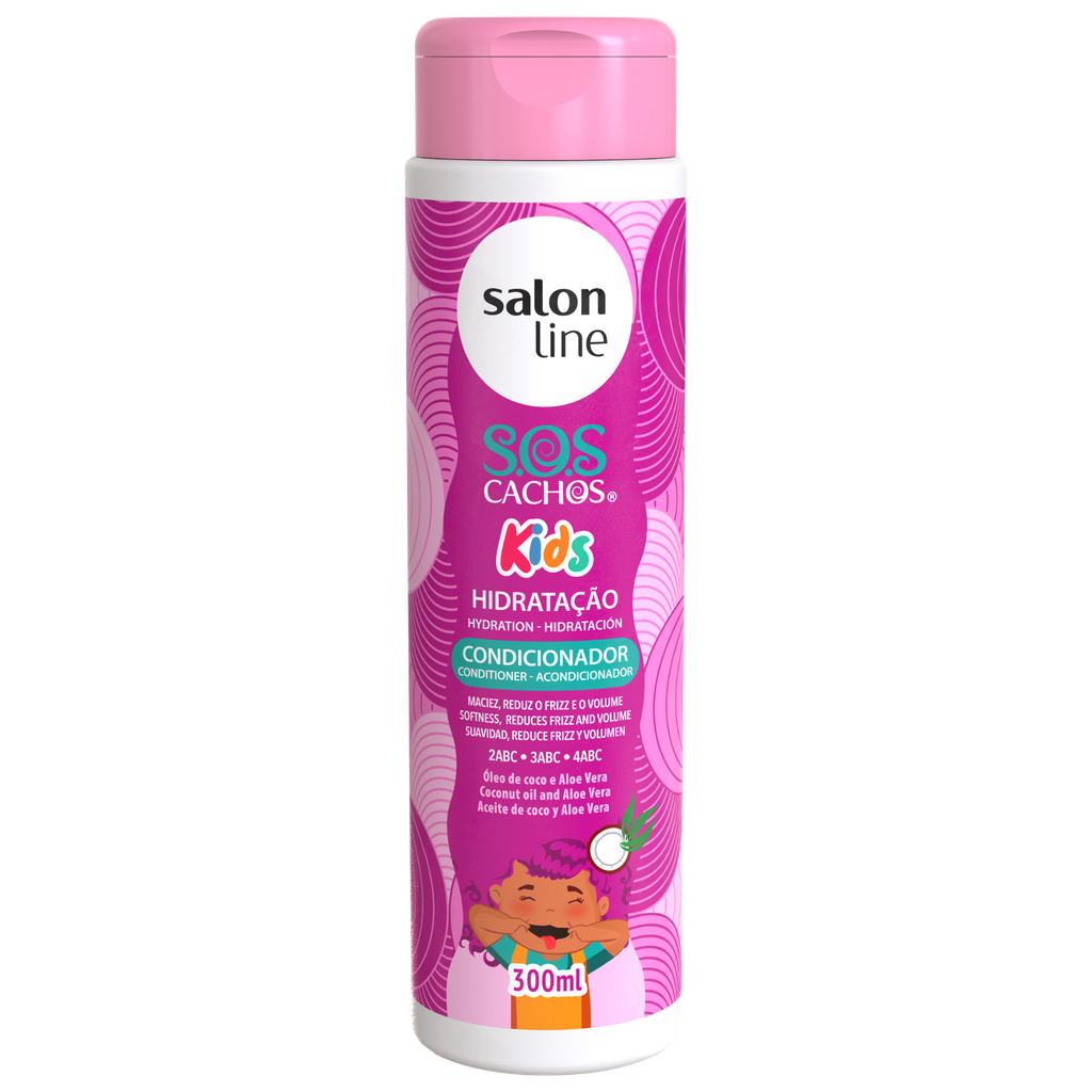 Après-Shampooing - SOS Boucles Kids - Démêle en Douceur et Hydrate les Boucles des Enfants - Salon Line 300ml