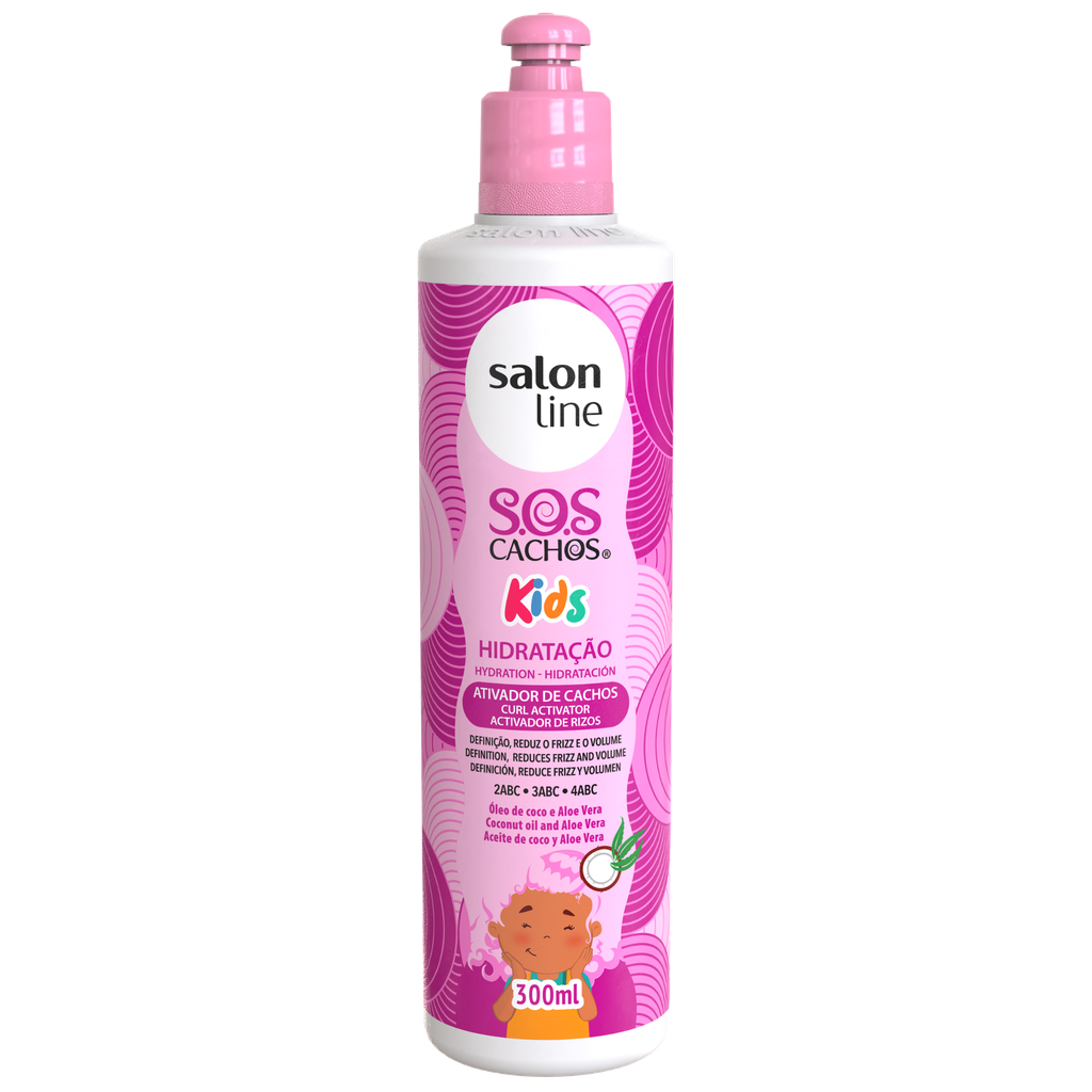 Leave-In Cream with Curl Activator for Children - SOS Curls Kids - Detangles and Defines Curls - Salon Line 300ml