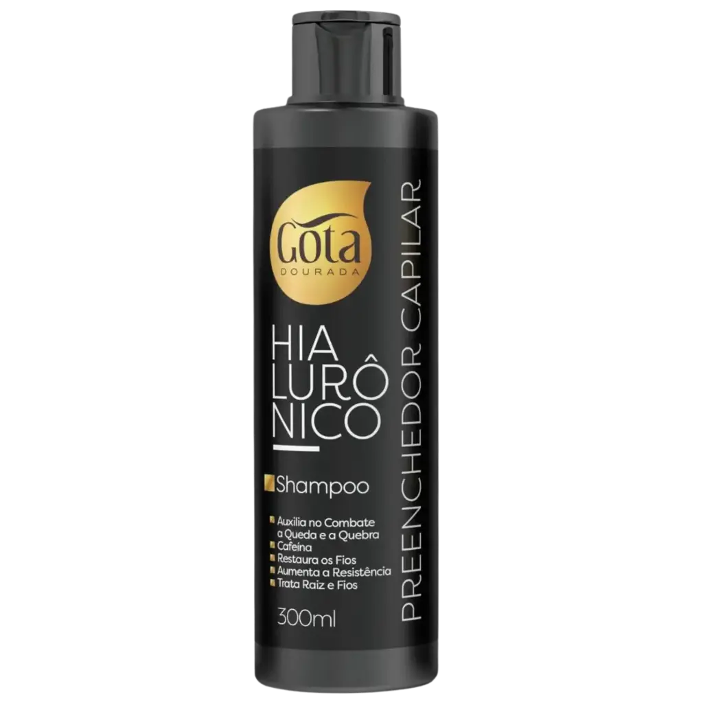 Champô Engrossador e Anti-Queda - Ácido Hialurônico - Gota Dourada 300ml