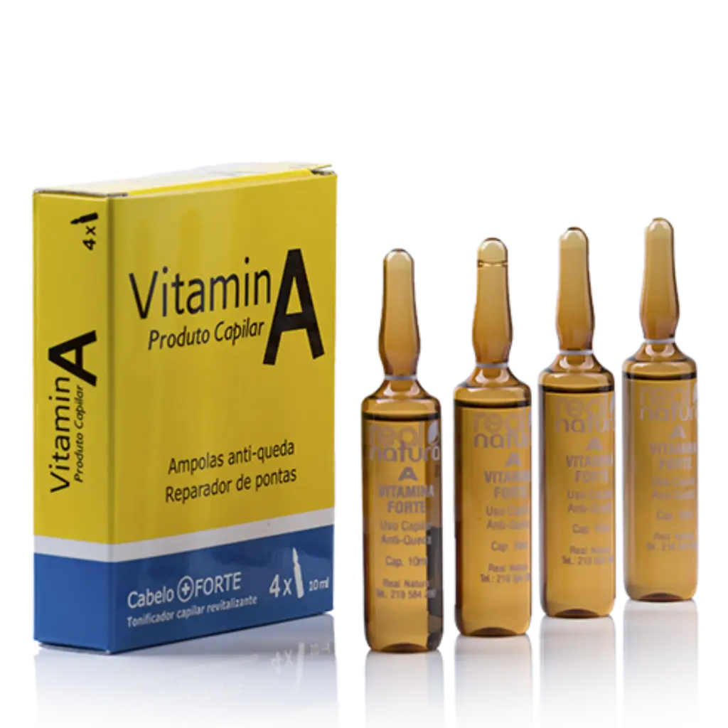 Vitamina A - Produto Capilar Antiqueda - Hidratante com Óleo de Amendoim - Real Natura 5x10ml