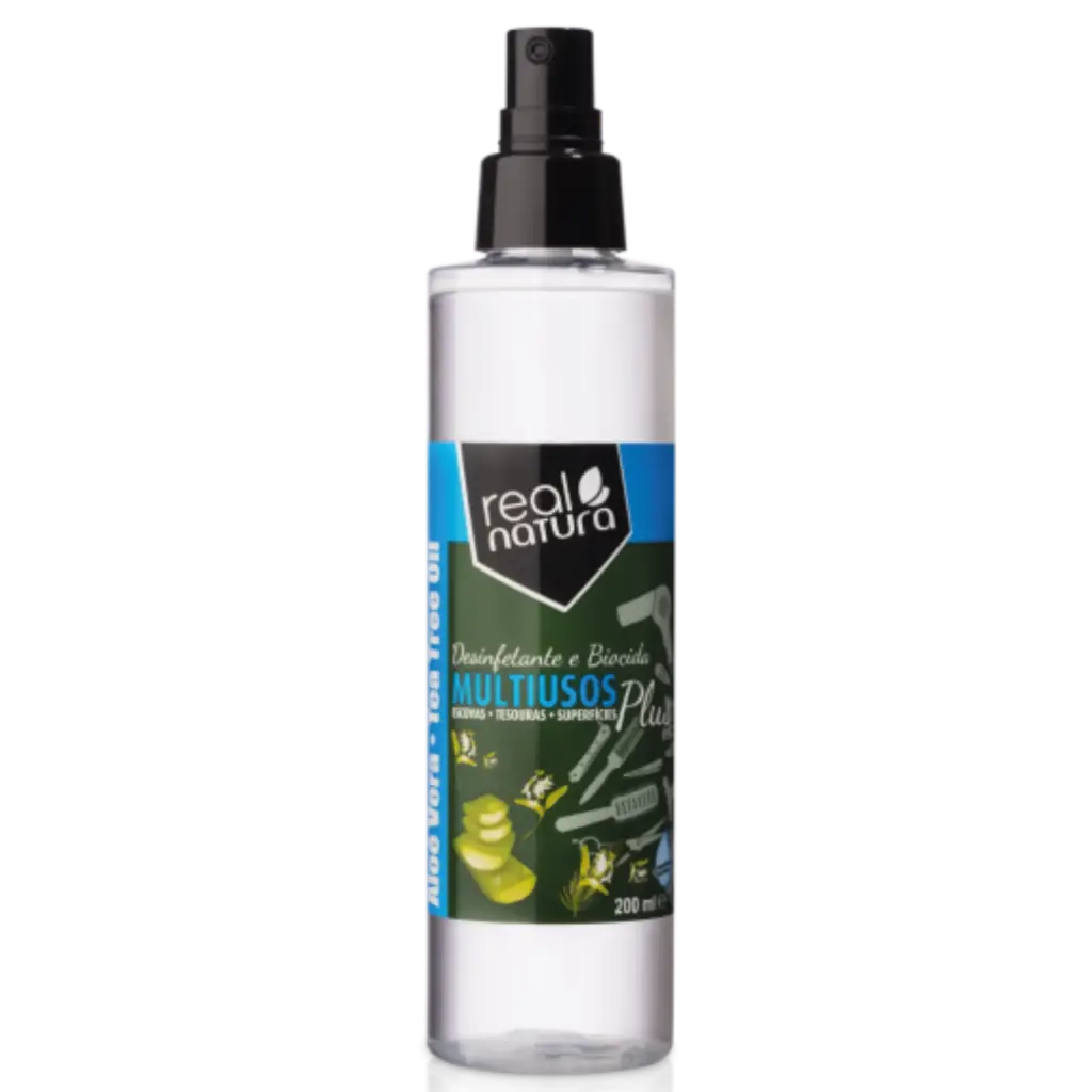 Multi-purpose disinfectant and biocide - brushes, scissors, surfaces - with aloe vera and tea tree oil - Real Natura 200ml