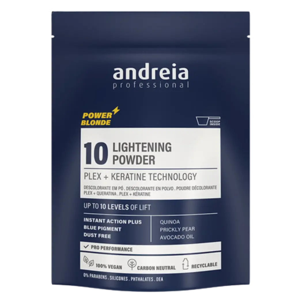 Pó Clareador 10 - Plex + Tecnologia de Queratina - Power Blond - Andreia Professional  500g