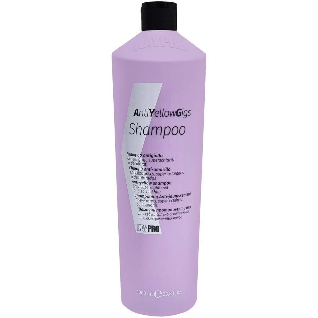 Professional Shampoo - No Yellow Gigs - Neutralizes Unwanted Yellow Tones - KayPro 1L