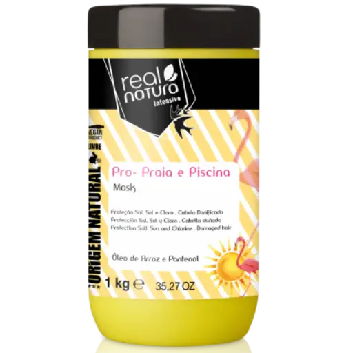 [5600493406201] Máscara de Verão - Pro-Mar e Piscina - Óleo de Arroz e Pantenol - Real Natura 1Kg