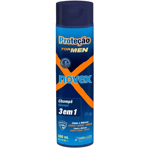 [876120004699] Men's Shampoo - Protection - 3-in-1 Hair, Beard, Body - Novex 300ml