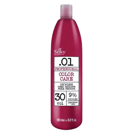 [8025337114116] Creme Oxidante - Cuidado de Cor Profissional - 30 Vol 9% - Silky TechnoBasic .01 - 1000ml