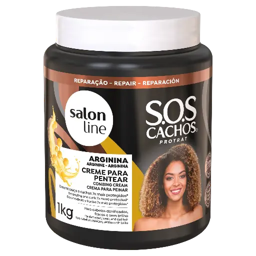 [7908458325481] Creme para Pentear com Reparador - SOS Cachos Arginina - Salon Line - 1kg